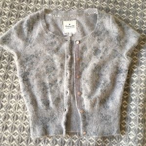 Grey angora blend cardigan